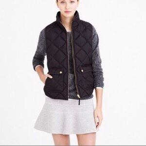 J Crew down filled Black Quilted Puffer Vest XXS